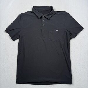 Vuori Polo Shirt Mens Medium Gray Performance Golf Pocket Stretch Knit V164